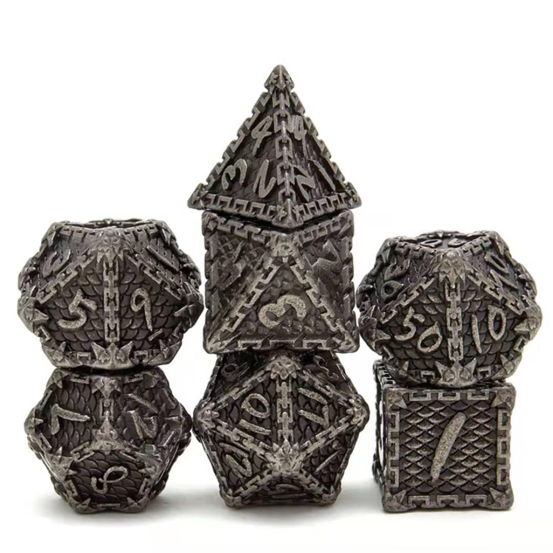Fish scale metal dice NO.6