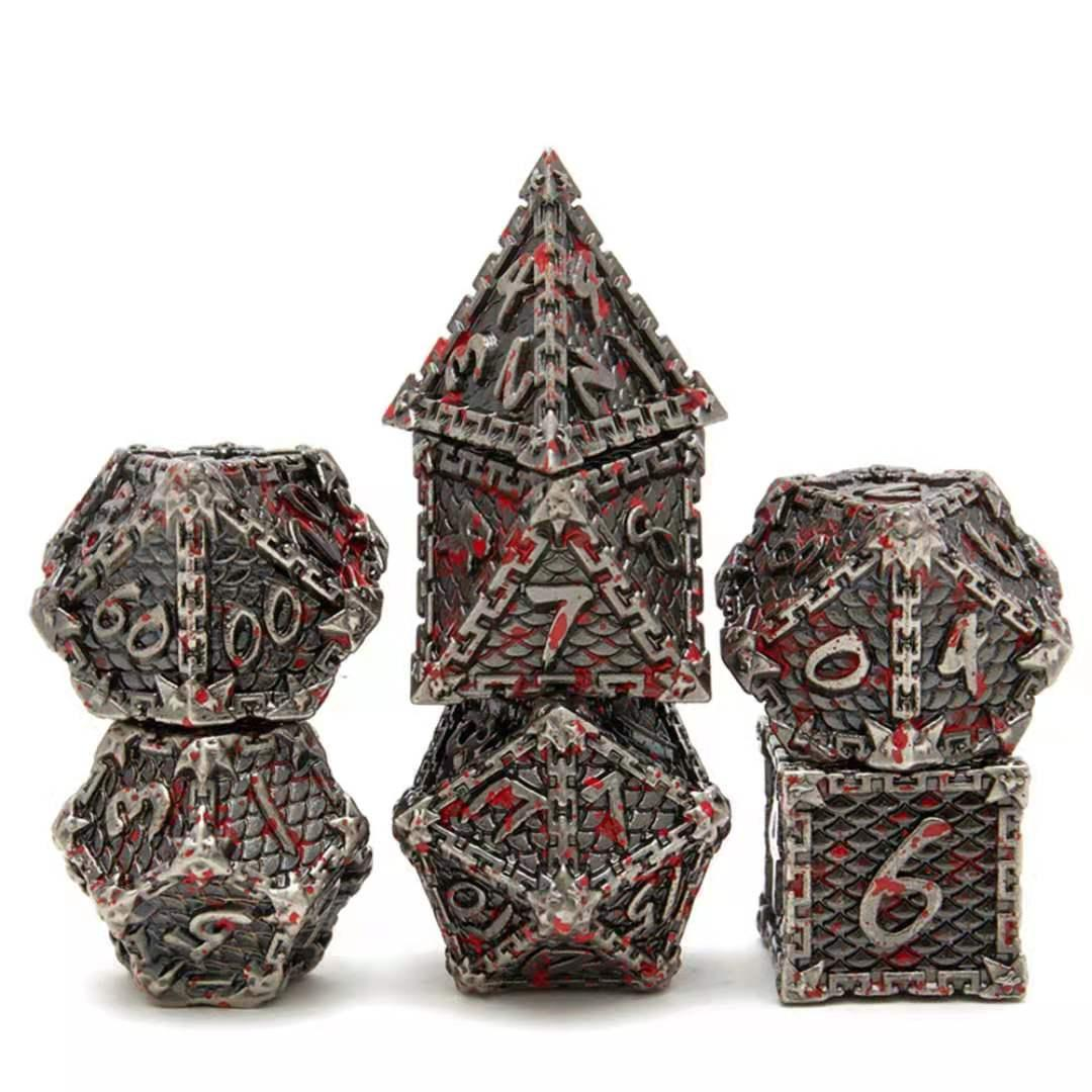 Fish scale metal dice NO.7
