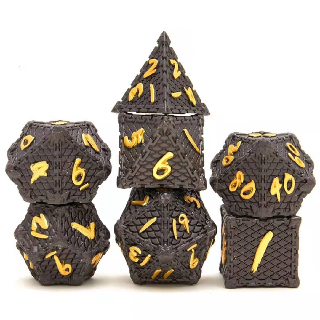 Fish scale metal dice NO.8