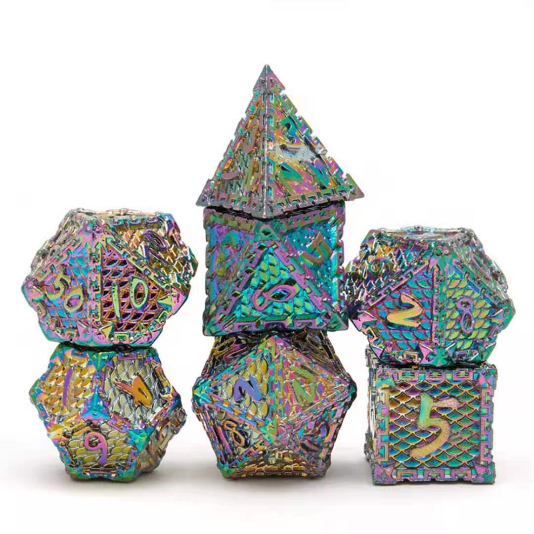 Fish scale metal dice NO.9